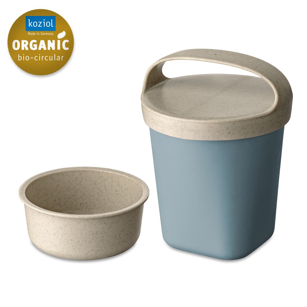 BUDDY 0,5 Snackpot with insert and lid 500ml nature flower blue