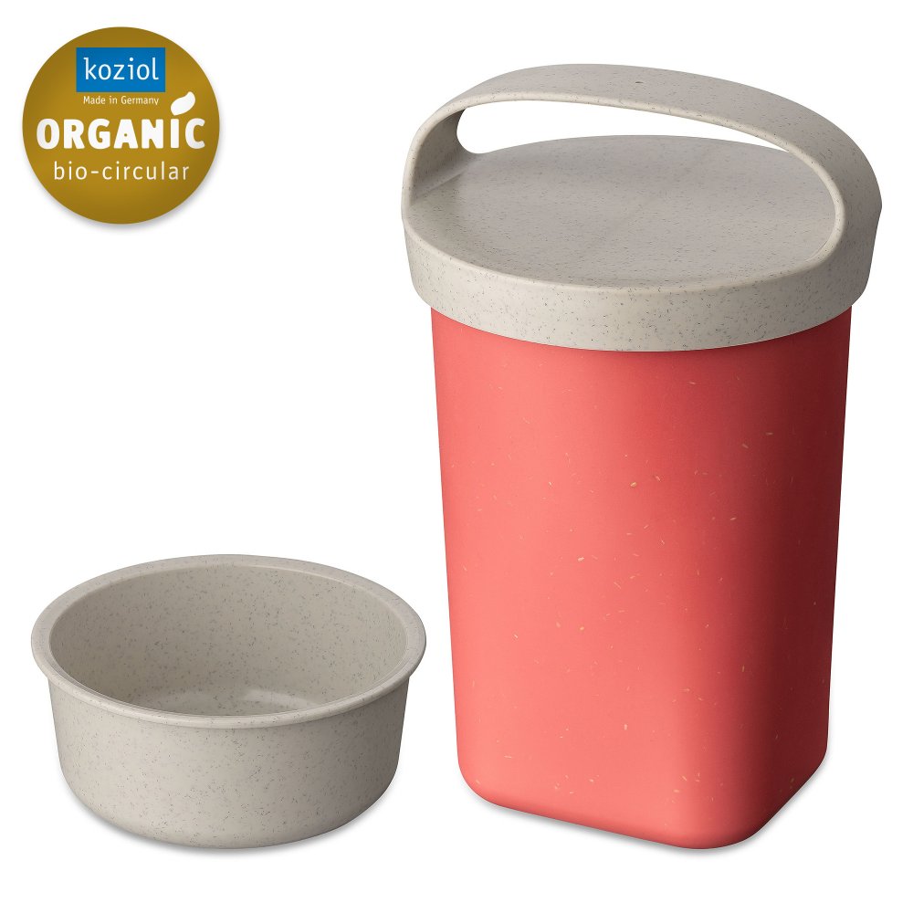 BUDDY 0,7 Snackpot with insert and lid 700ml nature coral