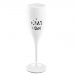 CHEERS NO. 1 NORMAL IS BORING Superglas 100ml with print cotton white