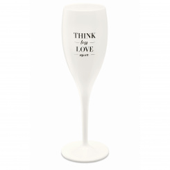CHEERS NO. 1 THINK LESS LOVE MORE Superglas 100ml with print cotton white