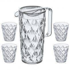 CRYSTAL Pitcher 1,6l + 4 Tumbler crystal clear