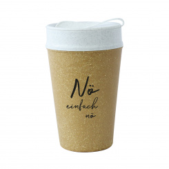 ISO TO GO NÖ Double walled Cup with lid 400ml nature wood