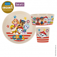 CONNECT PAW PATROL Kleiner Small Plate+ Bowl + Cup organic sand
