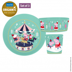 CONNECT PEPPA PIG WINTER WONDERLAND Small Plate, Bowl, Cup organic sage blue